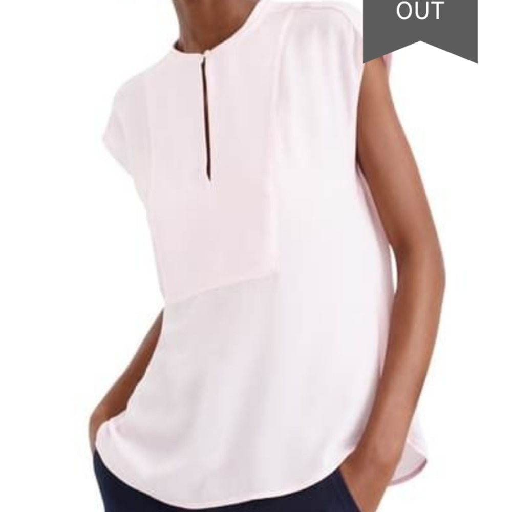 New J. Crew White Blouse Cap Sleeve Top Sz S
